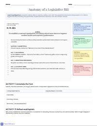 Anatomy of Legislation: Writing Mock Bills