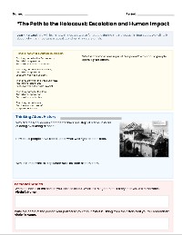 Holocaust Reflection Worksheet