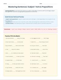 Grammar Mastery: Subject-Verb Agreement and Prepositions