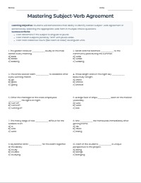 Subject-Verb Agreement Assessment