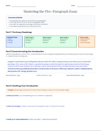 Mastering the Five Paragraph Essay Structure