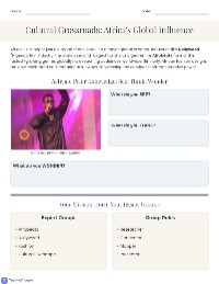 Africa's Global Cultural Influence