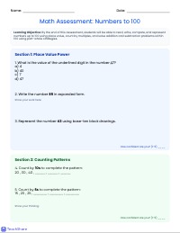 Weekly Math Assessment: Place Value and Operations