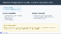 Ancient Olympic Games Interactive Unit