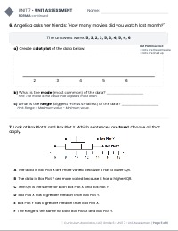 Unit Assessment for Grade 6