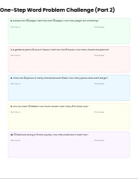 Mastering One-Step Word Problems