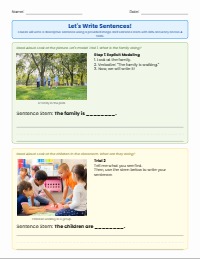 Describing Scenes: Using Images and Sentence Frames