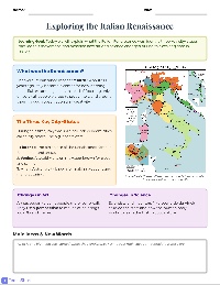 Italian Renaissance Introduction