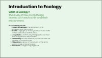 Introduction to Ecology and Biological Systems