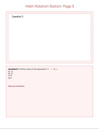 7th Grade Math Rotation Station Challenge