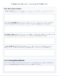 Urbanization Game Reflection Worksheet