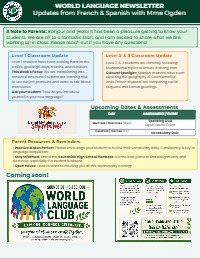 French and Spanish with Mme Ogden Weekly Update