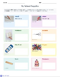 School Supplies Vocabulary