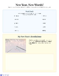 New Year's Homework Overview