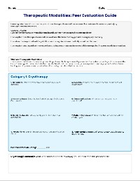 Therapeutic Modalities Presentation Analysis Worksheet
