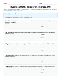Business Profit and ROI Practice