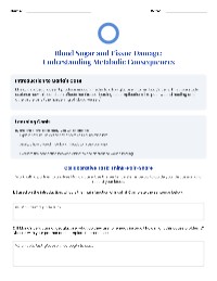 Understanding Diabetes and Tissue Damage