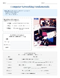 Computer Networking Essentials Worksheet