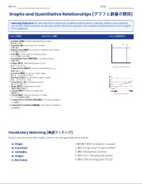 Bilingual Mathematics Vocabulary: Graphs and Quantities