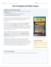 Mastering Informational Writing: Video Games History