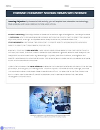 How Chemists Help Solve Crime