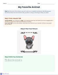 My Favorite Animal Writing Workshop