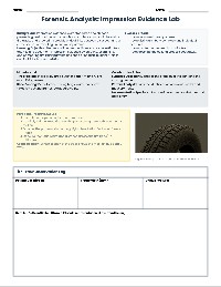 Impression Evidence Lab: Tire Tracks and Shoe Prints
