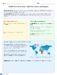Global Food Insecurity Inquiry Project