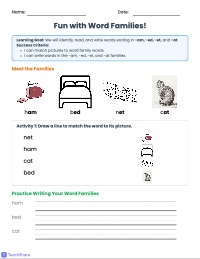 Exploring Word Families: AM, ED, ET, AT