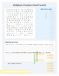 Fundamental Beliefs and Practices Word Search