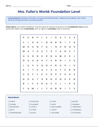 Mrs. Fuller's World Word Search Collection