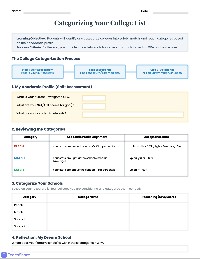 College Search Strategy Worksheet