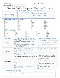 Student Skills Overview