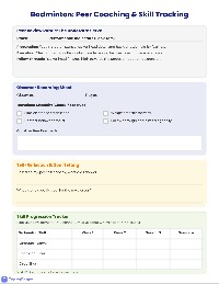 Badminton Skills Mastery Booklet