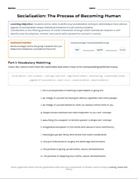 Sociology Chapter 4 Socialization Sub Plan