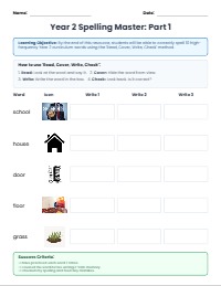 Year 2 Daily Spelling Practice Worksheet