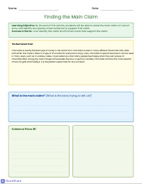 Finding the Main Claim in Stories