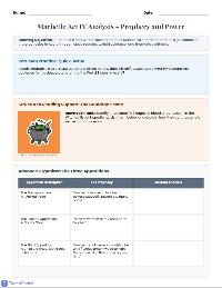 Macbeth Act IV Analysis