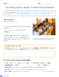 Assessing Learner Needs