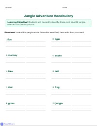 Jungle Friends Spelling Practice