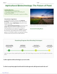 Introduction to Agricultural Biotechnology and Innovation