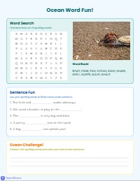 Ocean Adventures: Week 2 Spelling Practice