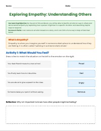 Building Empathy: Understanding Feelings and Perspectives