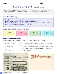 Global Studies Challenge Overview