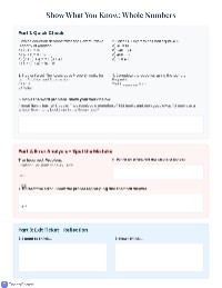 Understanding Whole Numbers
