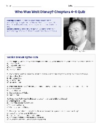 Walt Disney Biography Quiz