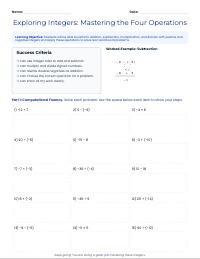 Mastering Positive and Negative Integers