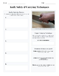 Knife Safety Techniques and Practices