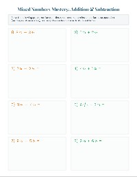 Mixed Number Subtraction Practice