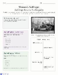 Women's Suffrage: Suffragists vs. Suffragettes